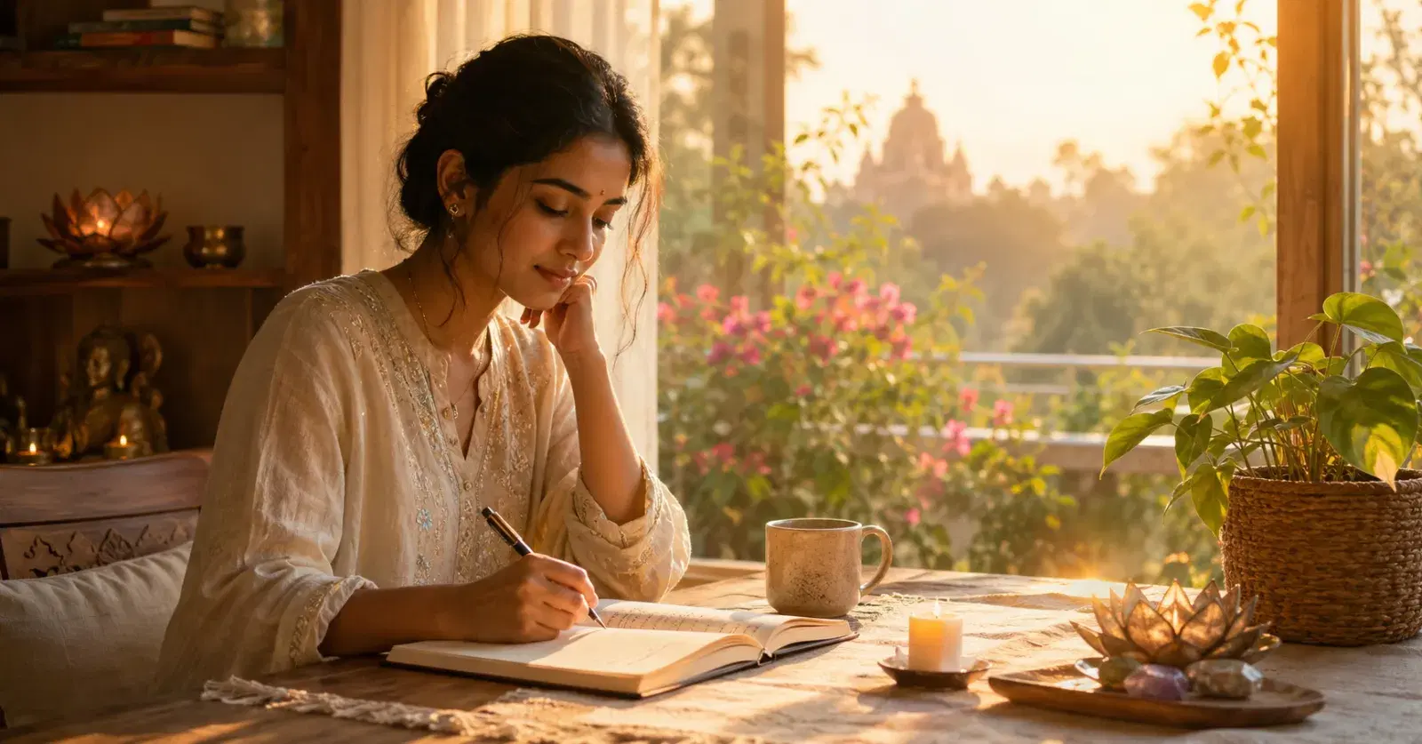 Golden morning journaling retreat